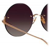 Linda Farrow - Lotus Round Sunglasses in Rose Gold - LFL1315C2SUN - Linda Farrow Eyewear