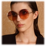 Linda Farrow - Lotus Round Sunglasses in Rose Gold - LFL1315C2SUN - Linda Farrow Eyewear