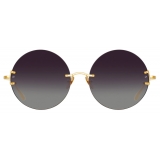 Linda Farrow - Lotus Round Sunglasses in Yellow Gold - LFL1315C1SUN - Linda Farrow Eyewear