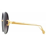 Linda Farrow - Lotus Round Sunglasses in Yellow Gold - LFL1315C1SUN - Linda Farrow Eyewear