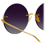 Linda Farrow - Lotus Round Sunglasses in Yellow Gold - LFL1315C1SUN - Linda Farrow Eyewear