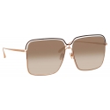 Linda Farrow - Marcia Square Sunglasses in Rose Gold - LFL1310C1SUN - Linda Farrow Eyewear