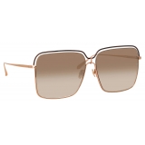 Linda Farrow - Marcia Square Sunglasses in Rose Gold - LFL1310C1SUN - Linda Farrow Eyewear