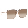 Linda Farrow - Occhiali da Sole Marcia Quadrati in Oro Rosa - LFL1310C1SUN - Linda Farrow Eyewear