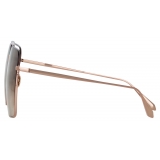 Linda Farrow - Occhiali da Sole Marcia Quadrati in Oro Rosa - LFL1310C1SUN - Linda Farrow Eyewear