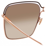 Linda Farrow - Marcia Square Sunglasses in Rose Gold - LFL1310C1SUN - Linda Farrow Eyewear