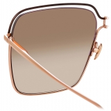 Linda Farrow - Occhiali da Sole Marcia Quadrati in Oro Rosa - LFL1310C1SUN - Linda Farrow Eyewear