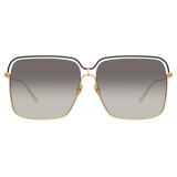 Linda Farrow - Occhiali da Sole Marcia Quadrati in Oro Giallo - LFL1310C2SUN - Linda Farrow Eyewear