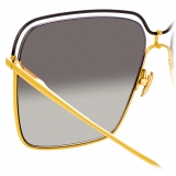 Linda Farrow - Marcia Square Sunglasses in Yellow Gold - LFL1310C2SUN - Linda Farrow Eyewear
