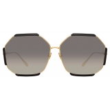 Linda Farrow - Margot Hexagon Sunglasses in Black - LFL1308C1SUN - Linda Farrow Eyewear