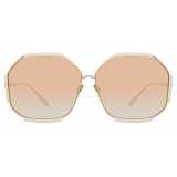 Linda Farrow - Occhiali da Sole Margot Hexagon in Crema - LFL1308C3SUN - Linda Farrow Eyewear