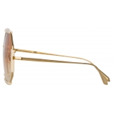 Linda Farrow - Occhiali da Sole Margot Hexagon in Crema - LFL1308C3SUN - Linda Farrow Eyewear