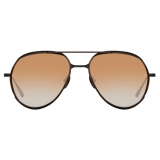 Linda Farrow - Matisse Aviator Sunglasses in Matt Nickel Camel - LFL1207C5SUN - Linda Farrow Eyewear