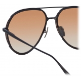 Linda Farrow - Matisse Aviator Sunglasses in Matt Nickel Camel - LFL1207C5SUN - Linda Farrow Eyewear