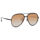 Linda Farrow - Matisse Aviator Sunglasses in Matt Nickel Camel (Men’s) - LFL1207C5SUN - Linda Farrow Eyewear