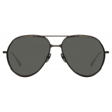 Linda Farrow - Matisse Aviator Sunglasses in Nickel - LFL1207C4SUN - Linda Farrow Eyewear