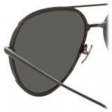 Linda Farrow - Matisse Aviator Sunglasses in Nickel - LFL1207C4SUN - Linda Farrow Eyewear