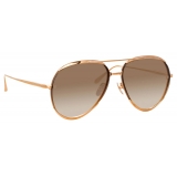 Linda Farrow - Matisse Aviator Sunglasses in Rose Gold - LFL1207C2SUN - Linda Farrow Eyewear