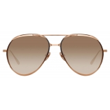 Linda Farrow - Matisse Aviator Sunglasses in Rose Gold - LFL1207C2SUN - Linda Farrow Eyewear