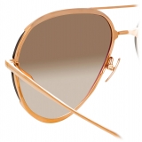 Linda Farrow - Matisse Aviator Sunglasses in Rose Gold - LFL1207C2SUN - Linda Farrow Eyewear