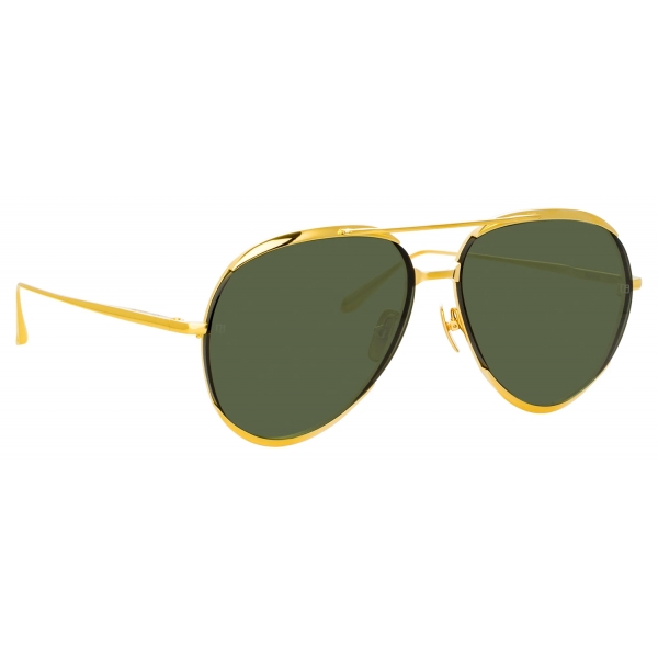 Linda Farrow - Matisse Aviator Sunglasses in Yellow Gold - LFL1207C1SUN - Linda Farrow Eyewear