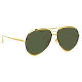 Linda Farrow - Occhiali da Sole Matisse Aviator in Oro Giallo - LFL1207C1SUN - Linda Farrow Eyewear