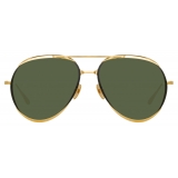 Linda Farrow - Matisse Aviator Sunglasses in Yellow Gold - LFL1207C1SUN - Linda Farrow Eyewear