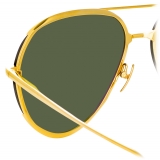 Linda Farrow - Occhiali da Sole Matisse Aviator in Oro Giallo - LFL1207C1SUN - Linda Farrow Eyewear