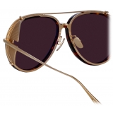 Linda Farrow - Maverick Aviator Sunglasses in Light Gold - LFL1358C2SUN - Linda Farrow Eyewear