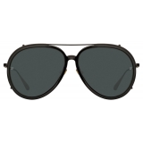 Linda Farrow - Maverick Aviator Sunglasses in Nickel (Men’s) - LFL1358C1SUN - Linda Farrow Eyewear