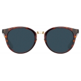 Linda Farrow - Morgan Oval Sunglasses in Tortoiseshell - LFL1366C2SUN - Linda Farrow Eyewear