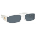 Linda Farrow - Mya Rectangular Sunglasses in White - LFL1274C3SUN - Linda Farrow Eyewear