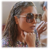 Linda Farrow - Natalia Oversized Sunglasses in Black - LFL1210C1SUN - Linda Farrow Eyewear