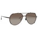 Linda Farrow - Occhiali da Sole Newman Aviator in Nero - LFL1039C8SUN - Linda Farrow Eyewear