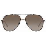 Linda Farrow - Newman Aviator Sunglasses in Black - LFL1039C8SUN - Linda Farrow Eyewear