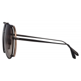 Linda Farrow - Newman Aviator Sunglasses in Black - LFL1039C8SUN - Linda Farrow Eyewear