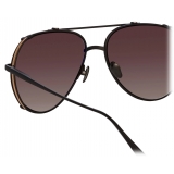 Linda Farrow - Newman Aviator Sunglasses in Black - LFL1039C8SUN - Linda Farrow Eyewear