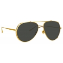 Linda Farrow - Occhiali da Sole Newman Aviator in Oro Giallo - LFL1039C9SUN - Linda Farrow Eyewear