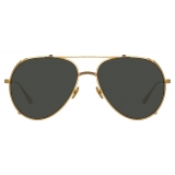 Linda Farrow - Newman Aviator Sunglasses in Yellow Gold - LFL1039C9SUN - Linda Farrow Eyewear