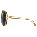 Linda Farrow - Newman Aviator Sunglasses in Yellow Gold - LFL1039C9SUN - Linda Farrow Eyewear