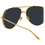 Linda Farrow - Newman Aviator Sunglasses in Yellow Gold - LFL1039C9SUN - Linda Farrow Eyewear