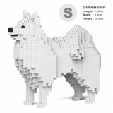 Jekca - Japanese Spitz 01S - Lego - Sculpture - Construction - 4D - Brick Animals - Toys