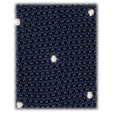 Viola Milano - Cravatta in Maglia di Seta a Pois - Navy/Bianco - Handmade in Italy - Luxury Exclusive Collection