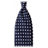 Viola Milano - Classic Polka Dot Selftipped Silk Tie - Navy - Handmade in Italy - Luxury Exclusive Collection