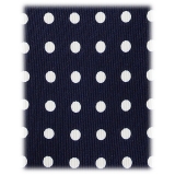 Viola Milano - Classic Polka Dot Selftipped Silk Tie - Navy - Handmade in Italy - Luxury Exclusive Collection