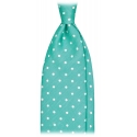 Viola Milano - Polka Dot Untipped Linen Tie - Mint - Handmade in Italy - Luxury Exclusive Collection