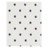 Viola Milano - Polka Dot Untipped Linen Tie - Natural White - Handmade in Italy - Luxury Exclusive Collection