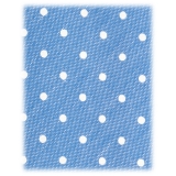 Viola Milano - Polka Dot Untipped Linen Tie - Light Blue - Handmade in Italy - Luxury Exclusive Collection