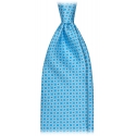 Viola Milano - Positano Floral Selftipped Silk Tie - Sky - Handmade in Italy - Luxury Exclusive Collection