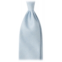 Viola Milano - Prince of Wales Selftipped Italian Silk Tie - Light Blue - Handmade in Italy - Luxury Exclusive Collection